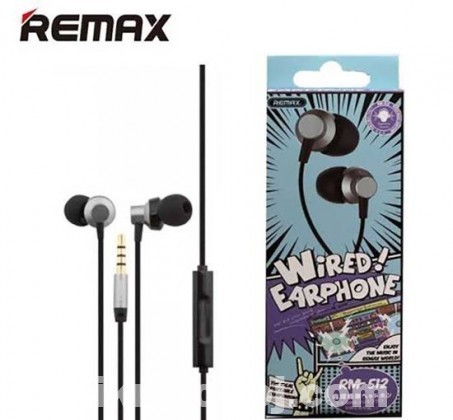 REMAX RM 512 High Performance Earphone  (Red with Silver)
